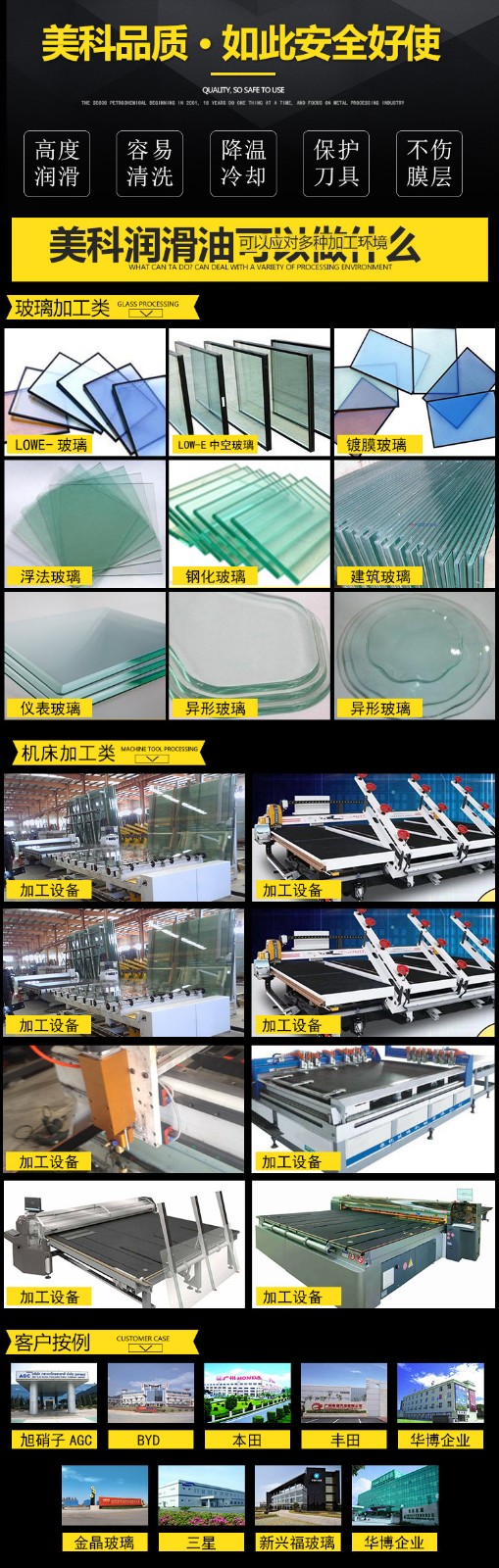 美科玻璃切割油應用范圍